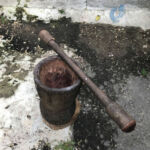 Mortar and Pestle at Moruga Cocoa Chocolate Museum. Moruga Cocoa Chocolate Museum.